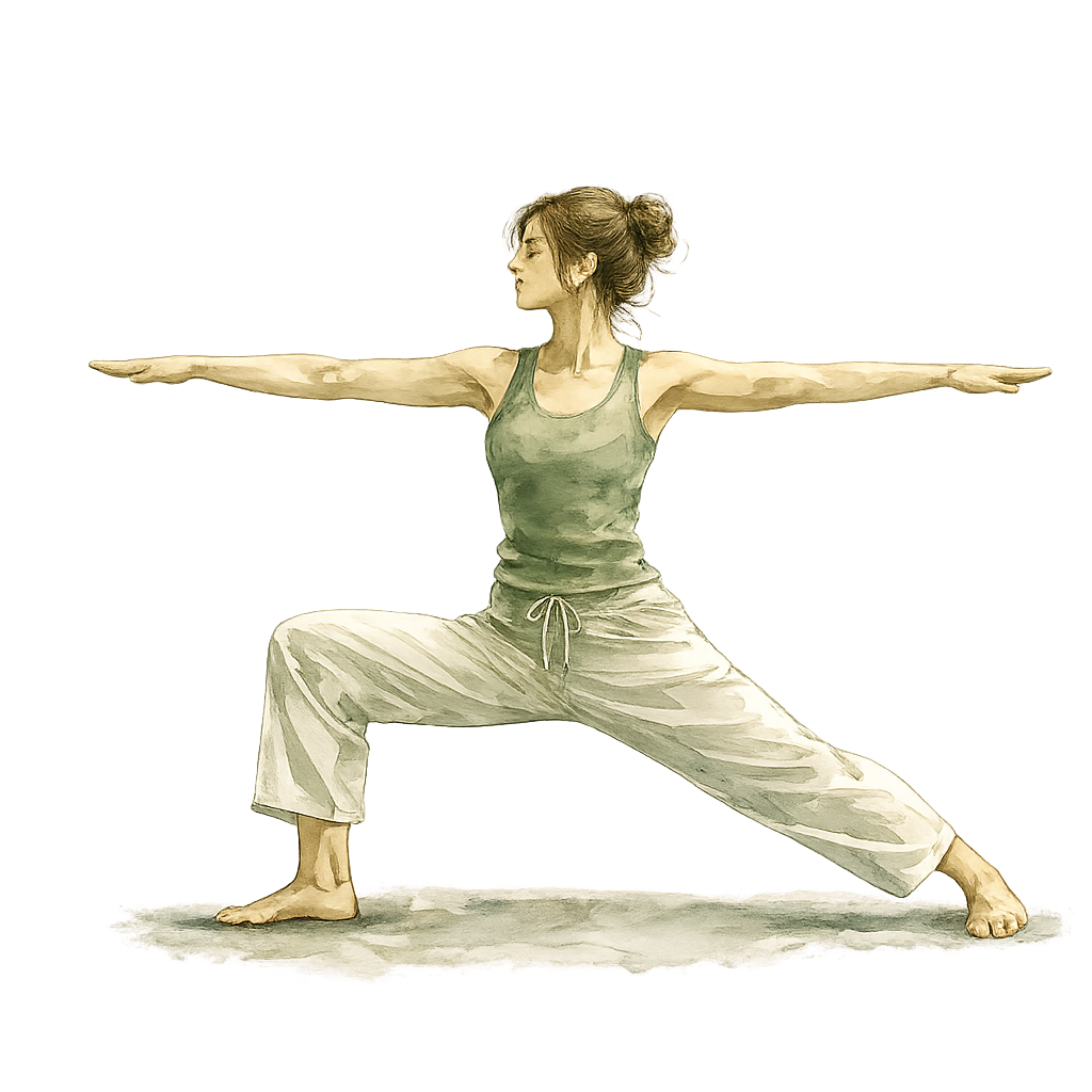 Mindful living — a yoga warrior pose